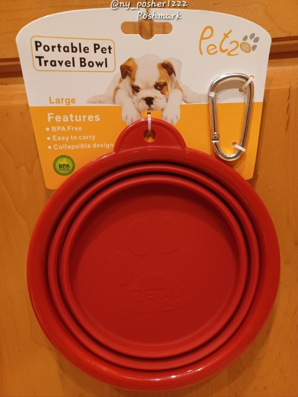 Ｐｅｔ₂Ｏ Silicone Round Travel Pet Bowl (Size Large) 🔴🔵